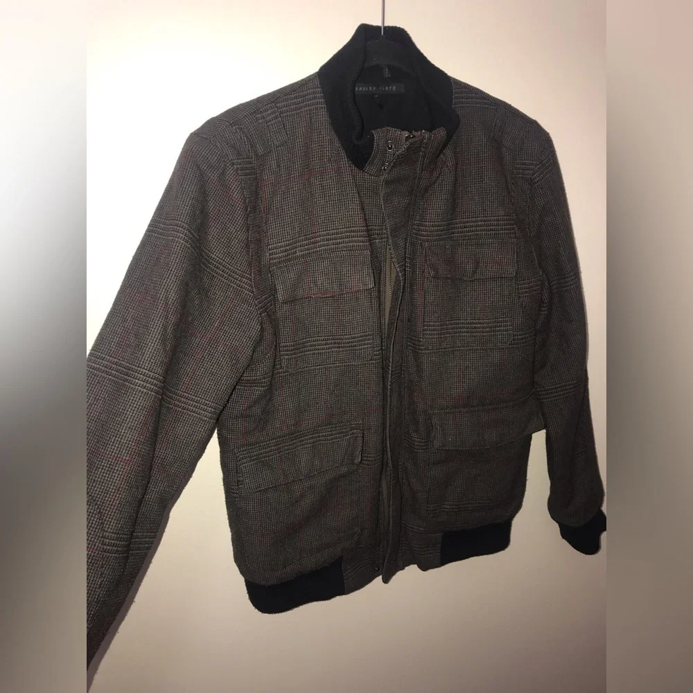 URBAN outfitters standard cloth mens wool blend plaid bomber jacket size S